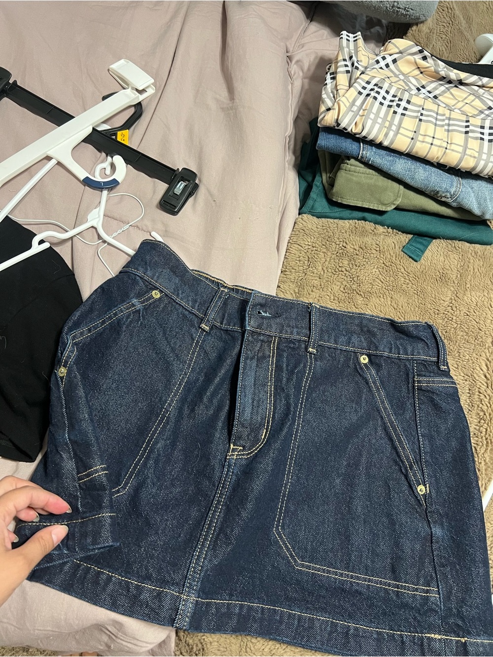 American Eagle Outfitters Dark Blue Denim Skirt